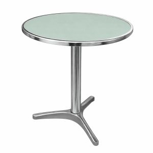 Tavolino rotondo con piano verde