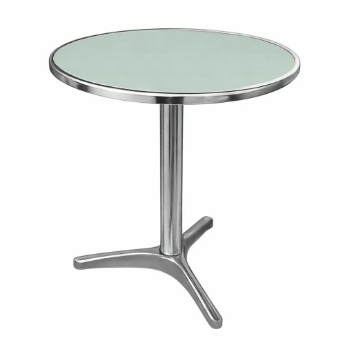 Tavolino rotondo con piano verde